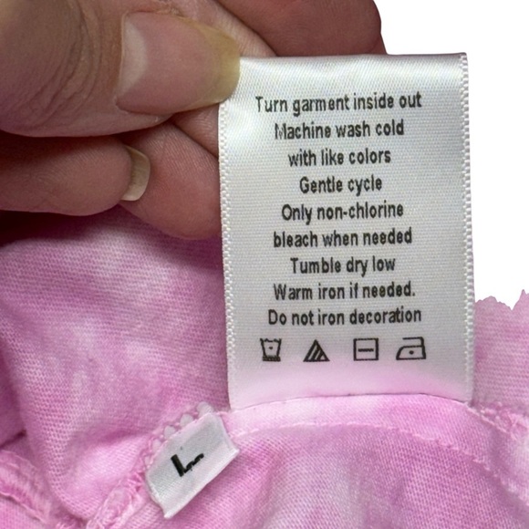 Lovers + Friends Dress Womens Large Pink Brooklyn Tie Dye Midi Side Slit Stretch - Picture 15 of 15